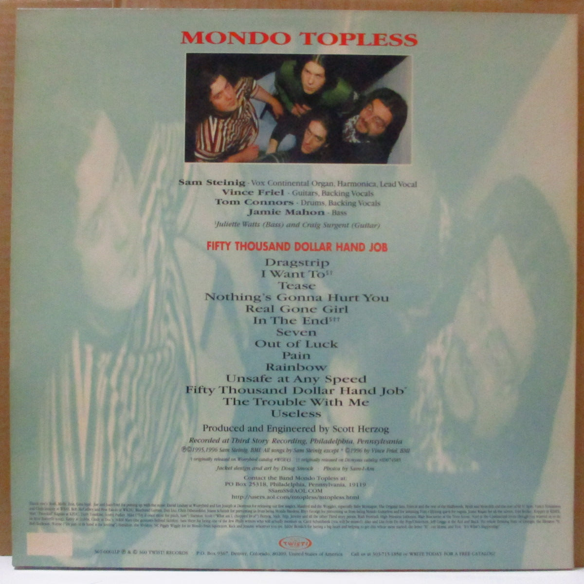 MONDO TOPLESS (モンド・トップレス)  - Fifty Thousand Doller Hand Job (US 限定ホワイトヴァイナル LP)