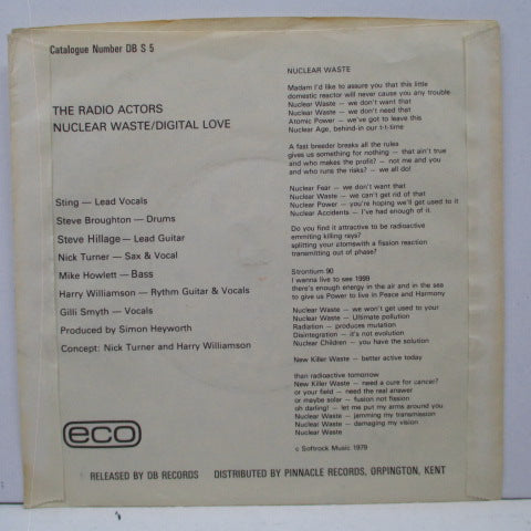 RADIO ACTORS, THE - Nuclear Waste (Reissue 7")