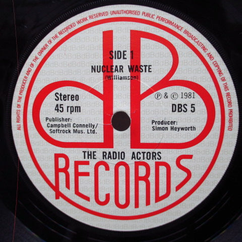 RADIO ACTORS, THE - Nuclear Waste (Reissue 7")