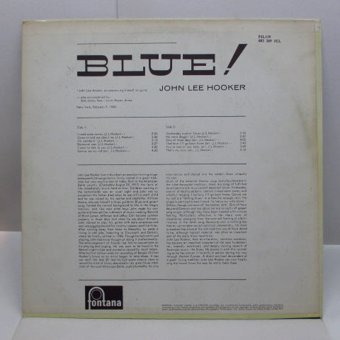 JOHN LEE HOOKER (ジョン・リー・フッカー) - Blue ! (UK Orig.Mono LP/CS)