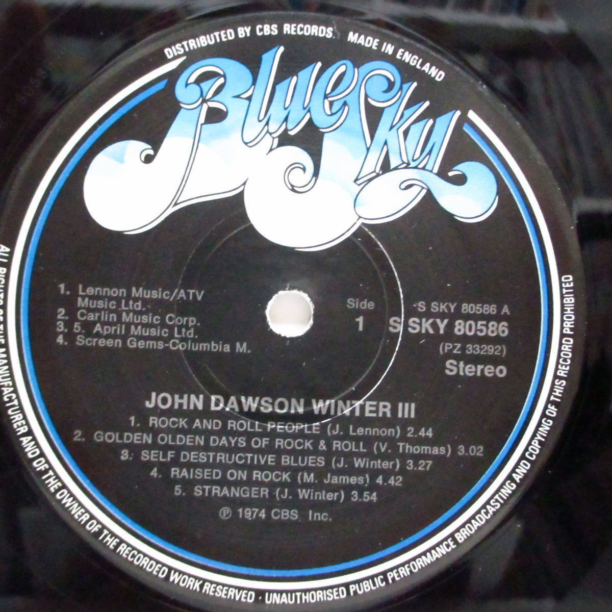 JOHNNY WINTER (ジョニー・ウィンター) - Johnny Dawson Winter 3 (UK