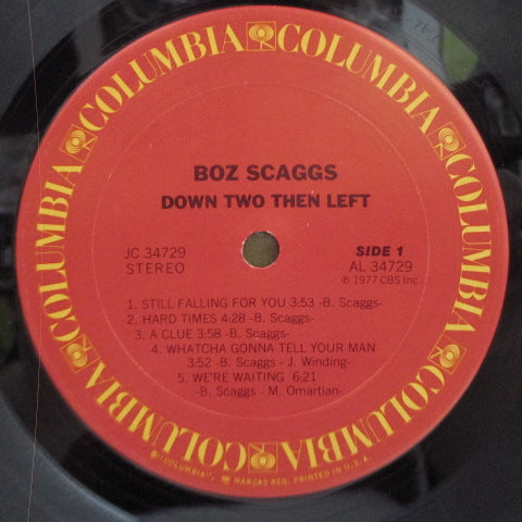 BOZ SCAGGS (ボズ・スキャッグス)  - Down Two Then Left (US オリジナル LP＋Inner)