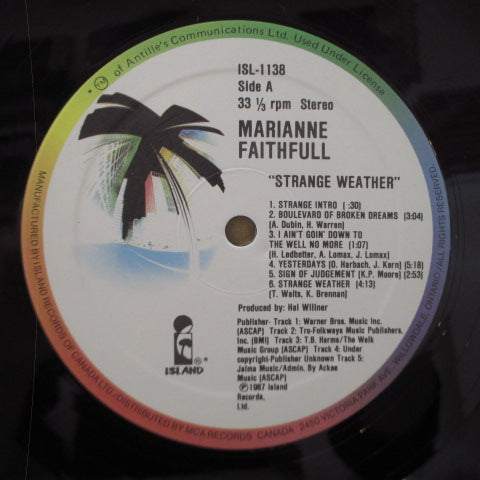 MARIANNE FAITHFULL (マリアンヌ・フェイスフル)  - Strange Weather (Canada Orig.LP)