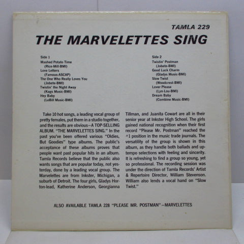 MARVELETTES (マーヴェレッツ) - The Marvelettes Sing (US '63 Re Mono LP)