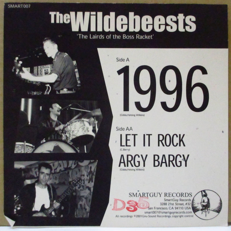WILDEBEESTS, THE (ザ・ワイルドビースツ)  - 1996 +2 (US 500 Limited 7")