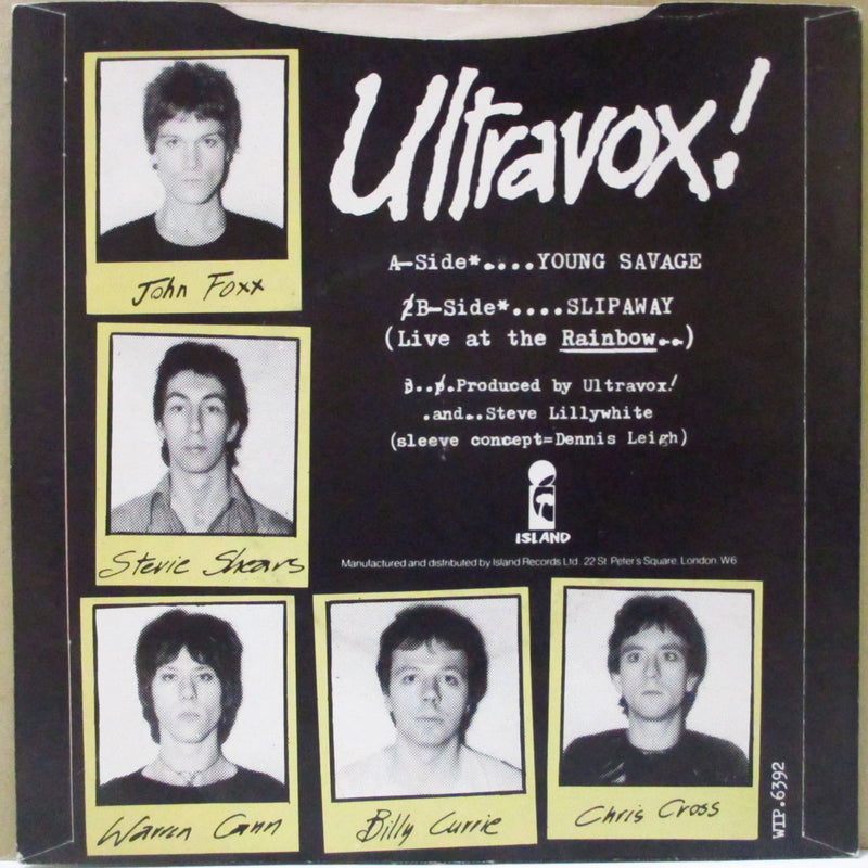 ULTRAVOX (ウルトラヴォックス)  - Young Savage (UK '81 再発 7インチ+光沢固紙ジャケ)