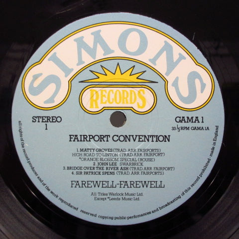 FAIRPORT CONVENTION - Farewell,Farewell (UK '79 Re LP/GS)