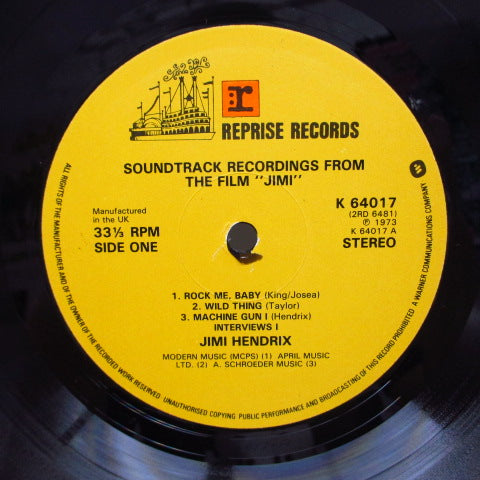 JIMI HENDRIX (ジミ・ヘンドリックス)  - Sound Track Recordings From The Film Jimi Hendeix (UK 70's Reissue 2xLP)