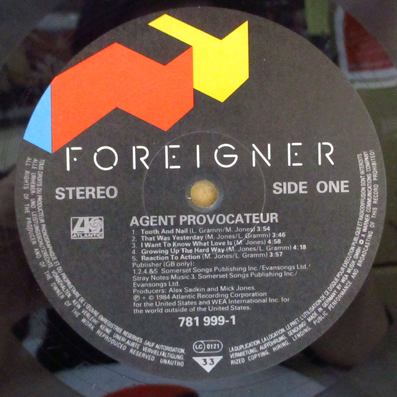 FOREIGNER (フォリナー)  - Agent Provocateur (UK オリジナル LP+インナー,インサート/レアステッカー付き光沢エンボスジャケ)