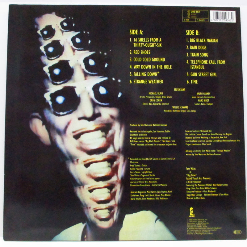 TOM WAITS (トム・ウェイツ)  - Big Time (EU オリジナル LP/「プロモ印有」光沢ジャケ)