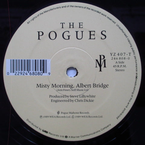 POGUES, THE (ポーグス)- Misty Morning Albert Bridge +2 (UK オリジナル 12"/YZ 407 T)
