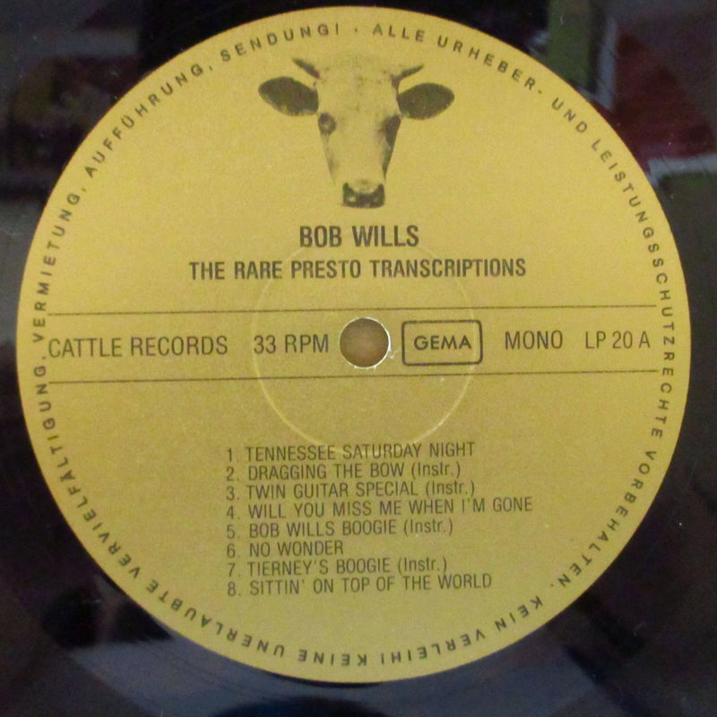 BOB WILLS  (ボブ・ウィルズ)  - The Rare Presto Transcriptions (German オリジナル Mono LP)