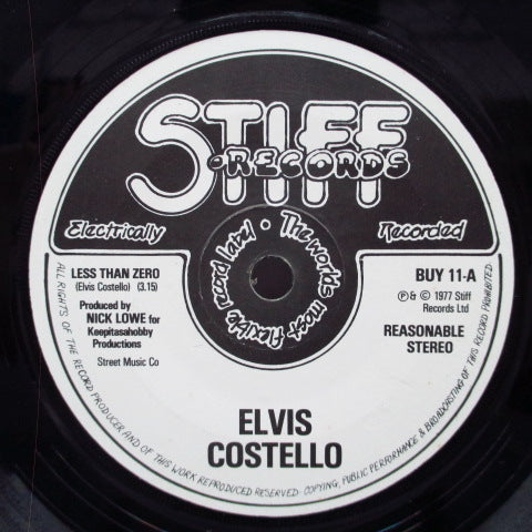 ELVIS COSTELLO  (エルヴィス・コステロ)   - Less Than Zero (UK RI)※NOPS