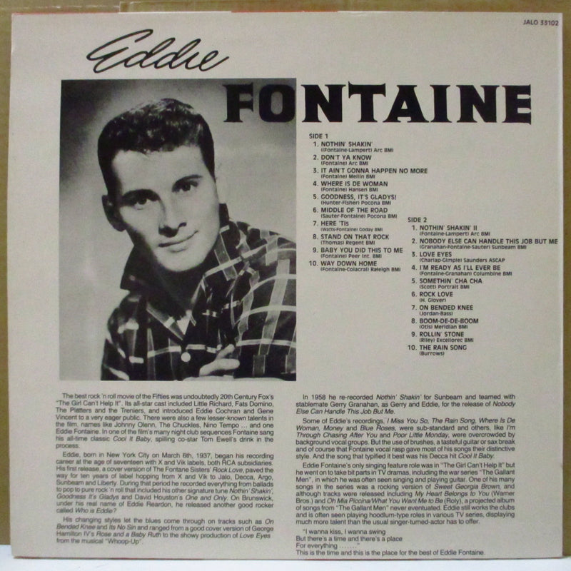 EDDIE FONTAINE (エディ・フォンテイン)  - Nothin' Shakin' (EU 限定クリーム・ラベ LP/廃盤)