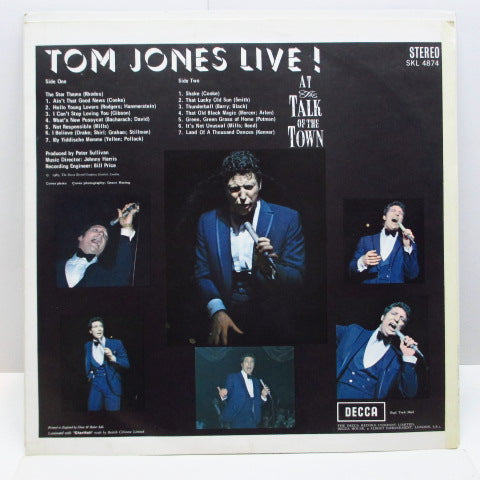 TOM JONES (トム・ジョーンズ) - Tom Jones Live! At The Talk Of The Town (UK オリジナル「ステレオ」 LP/表面コーティングジャケ)