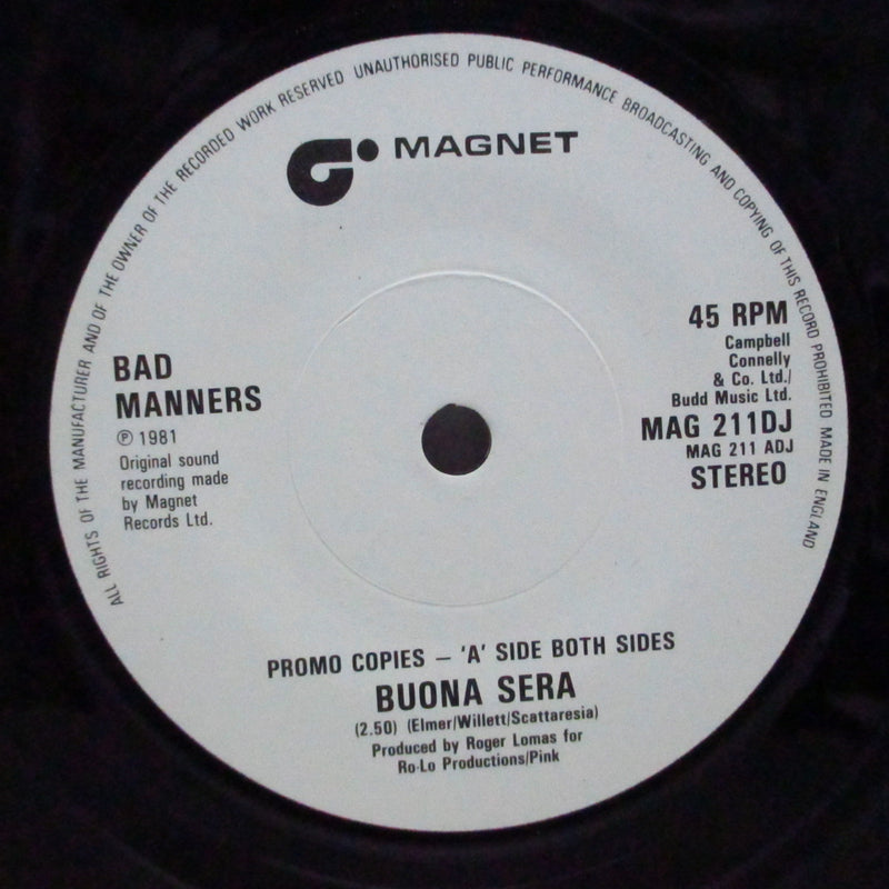BAD MANNERS (バッド・マナーズ) - Special 'R 'n' B' Party Four E.P. (UK Promo 7")