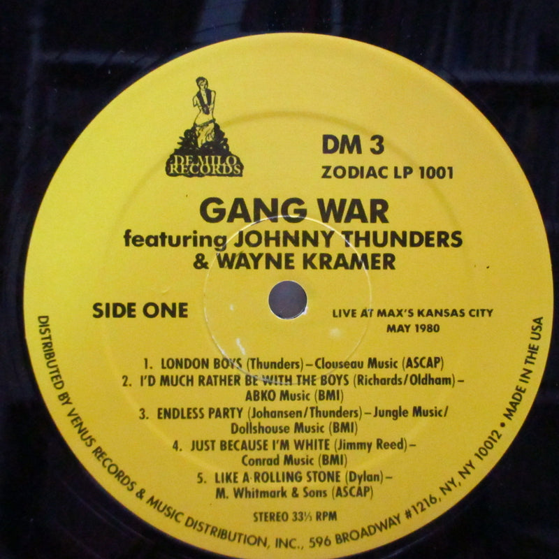 JOHNNY THUNDERS & WAYNE KRAMER (GANG WAR ) (ジョニー・サンダース &ウェイン・クレイマー（ギャング・ウォー）)  - Gang War (US Orig.LP/New)