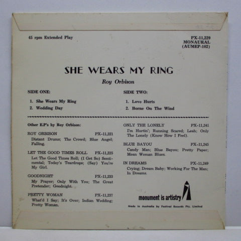 ROY ORBISON - She Wears My Ring +3 (OZ Orig.EP/CFS)