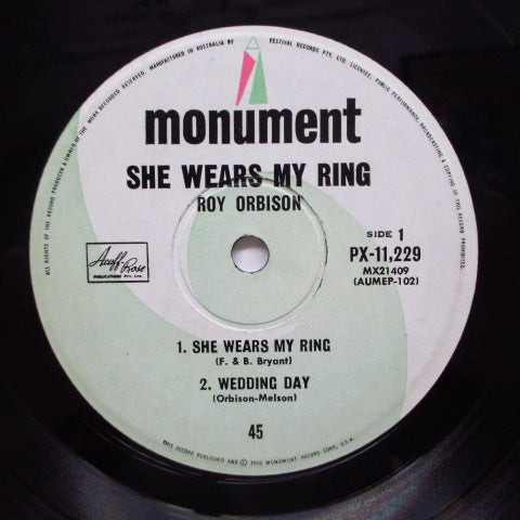 ROY ORBISON - She Wears My Ring +3 (OZ Orig.EP/CFS)
