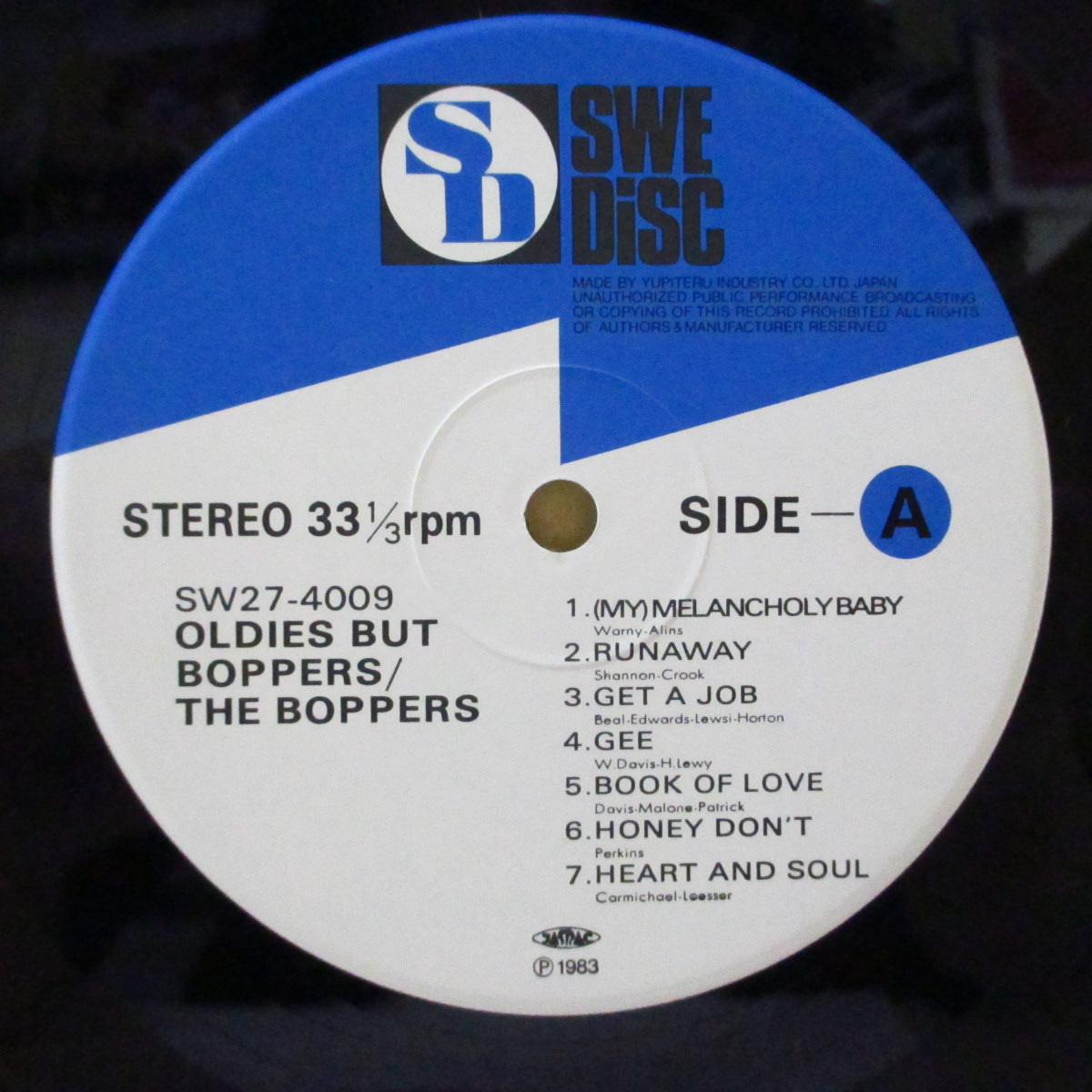 BOPPERS (ボッパーズ) - Oldies But Boppers (Japan オリジナル LP+