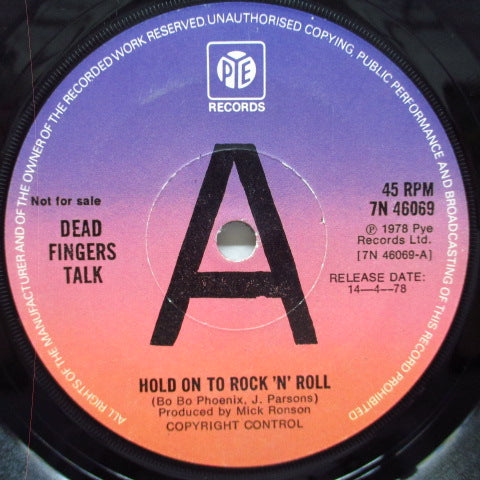 DEAD FINGERS TALK - Hold On To Rock 'n' Roll (UK Promo 7")