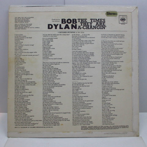 BOB DYLAN (ボブ・ディラン) - The Times They Are A-Changin' (UK オリジナル「ステレオ」LP/CFS)