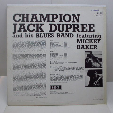 CHAMPION JACK DUPREE - Champion Jack Dupree And His Blues Band Featuring Mickey Baker (UK Orig.STEREO)