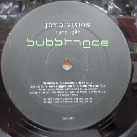 JOY DIVISION (ジョイ・ディヴィジョン)  - Substance 1977-1980 (UK オリジナル LP+Inner)