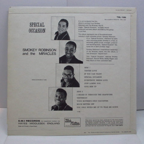 MIRACLES (SMOKEY ROBINSON & THE)-Special Occasion (UK Orig.Mono / CFS)