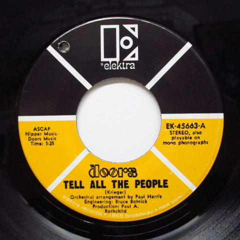 DOORS (ドアーズ) - Tell All The People (US 2nd Press Stereo 7"+PS)