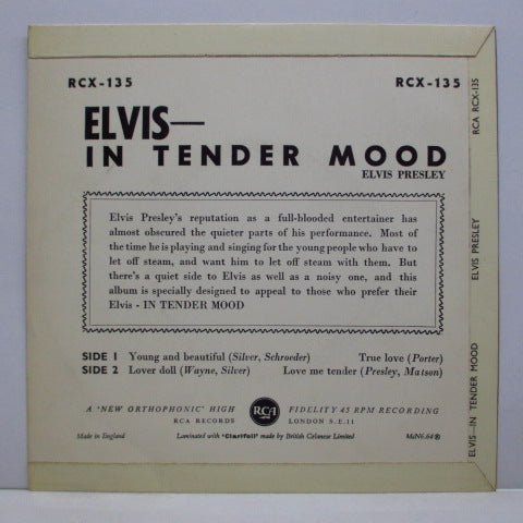 ELVIS PRESLEY (エルヴィス・プレスリー) - In Tender Mood (UK '64 Re EP/CFS)
