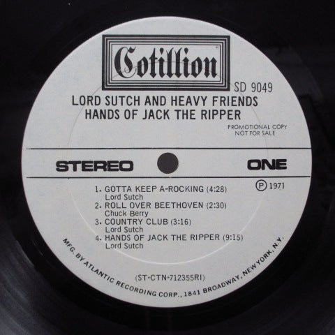 LORD SUTCH AND HEAVY FRIENDS (ロード・サッチ & ヘビー・フレンズ) - Hands Of Jack The Ripper (US Rare Promo LP/GS)