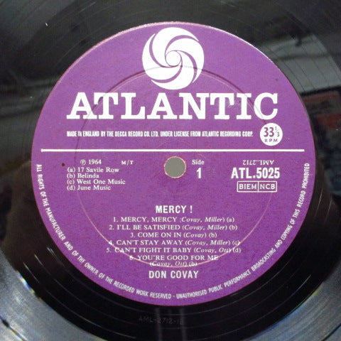 DON COVAY & THE GOODTIMERS - Mercy ! (UK Orig.MONO)