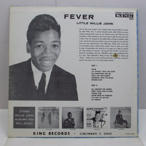 LITTLE WILLIE JOHN (リトル・ウィリー・ジョン)  - Fever (US '61 Re Mono LP/Title CVR)