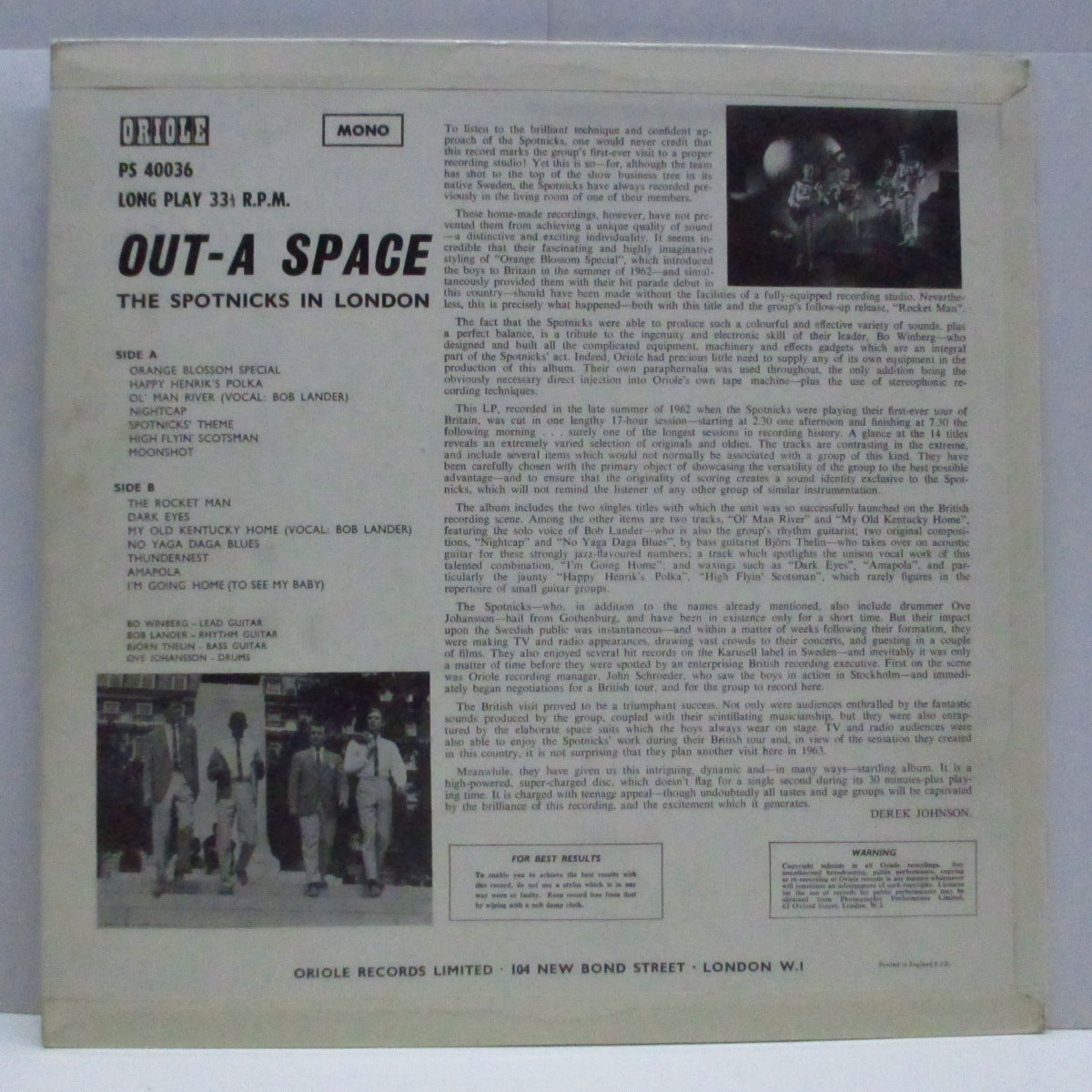 SPOTNICKS - Out-a-Space, The Spotnicks In London (UK Orig.Mono LP/CFS)