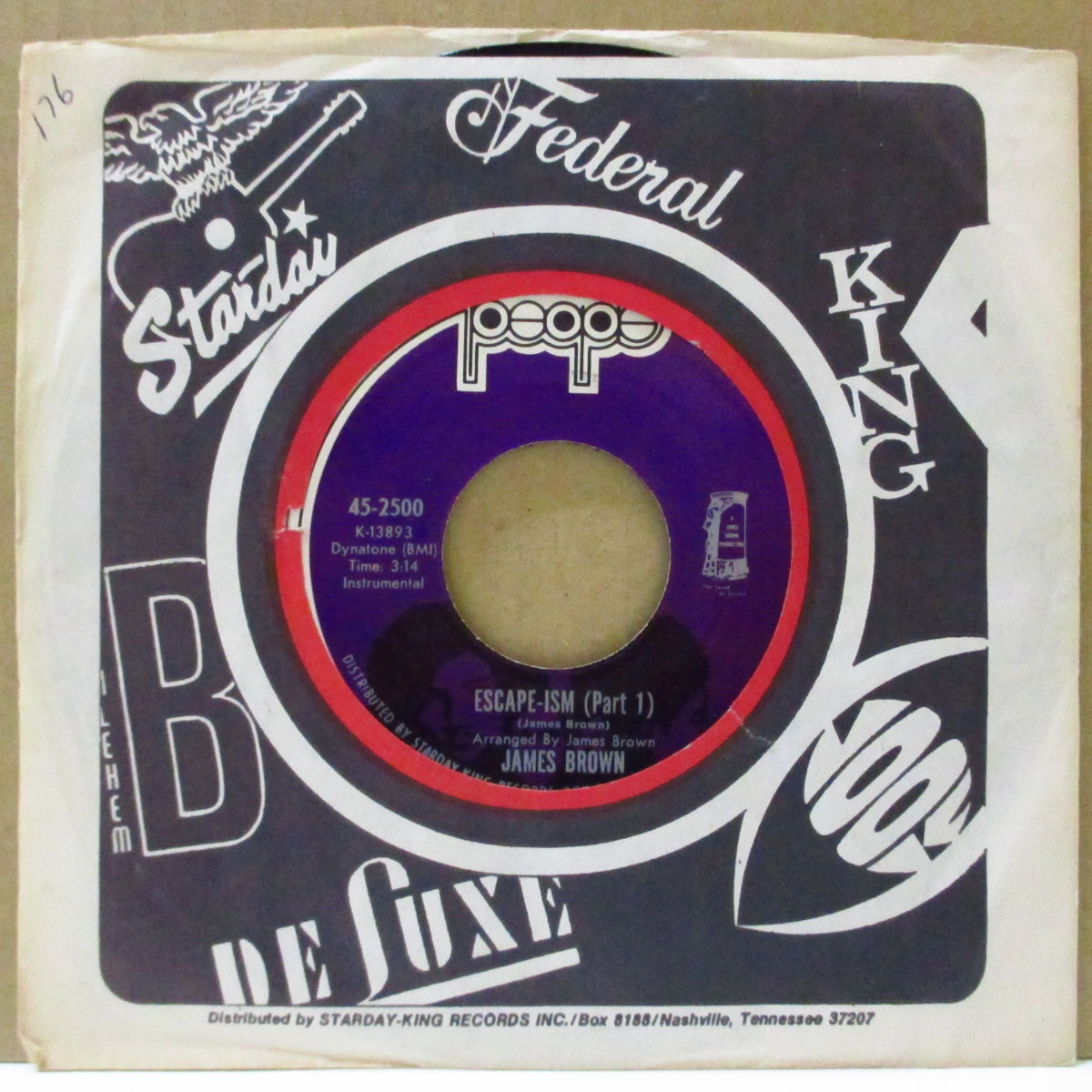 JAMES BROWN (ジェームス・ブラウン)  - Escape-Ism (Part.1) (US Orig.Purple Label7"+CS)