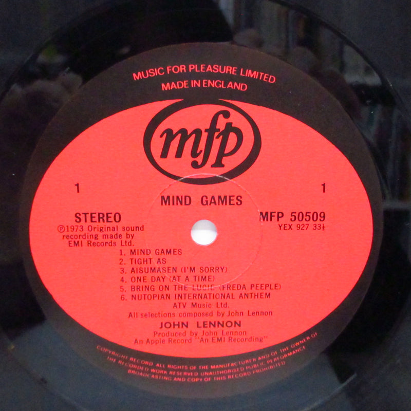 JOHN LENNON (ジョン・レノン)  - Mind Games (UK 80's 再発 LP+光沢ジャケ/MFP 50509)