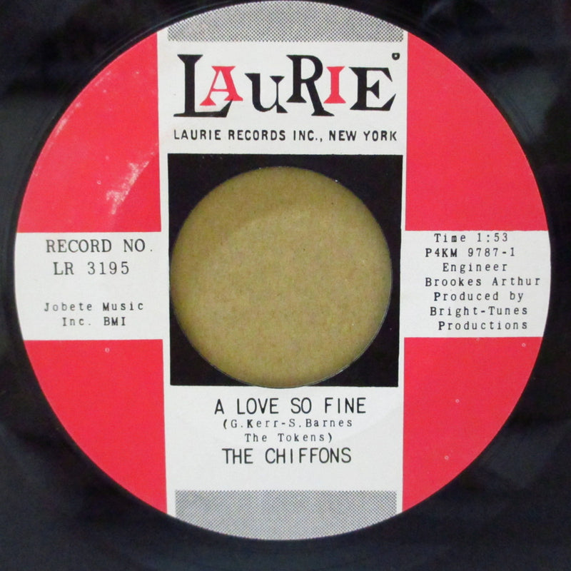 CHIFFONS (シフォンズ)  - A Love So Fine (US 60's Reissue 7" / LR-3195)