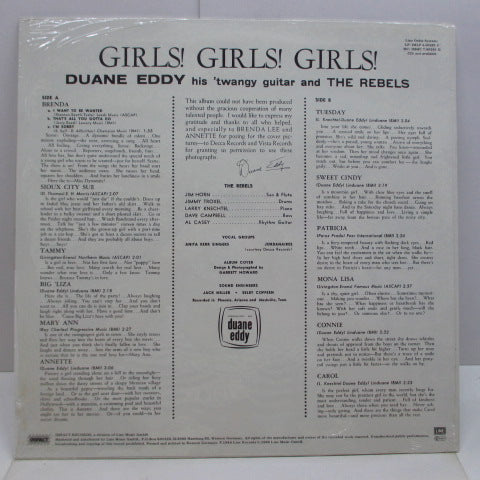DUANE EDDY - Girls ! Girls ! Girls ! (German '86 Re White Vinyl Stereo LP)