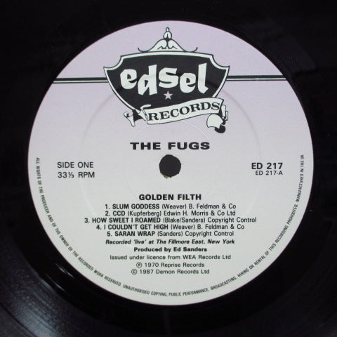 FUGS (ザ・ファグス) - Golden Filth (UK 80's Re LP/Barcode CVR)