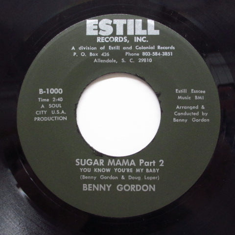 BENNY GORDON (ベニー・ゴードン)  - Sugar Mama (Part 1 & 2)