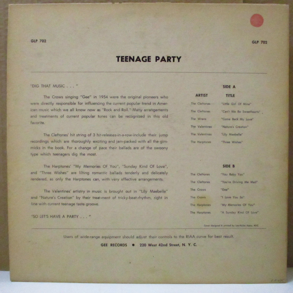 V.A. - Teenage Party (US Orig.Mono LP)