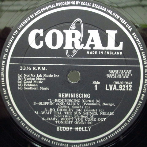 BUDDY HOLLY (バディ・ホリー)  - Reminiscing (UK Orig.Mono LP/CFS)