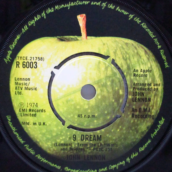 JOHN LENNON (ジョン・レノン)  - # 9 Dream (UK オリジナル「ラウンドセンター」7"+黒カンパニースリーブ)