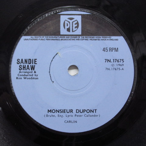 SANDIE SHAW - Monsieur Dupont (UK Orig.Flat Center)