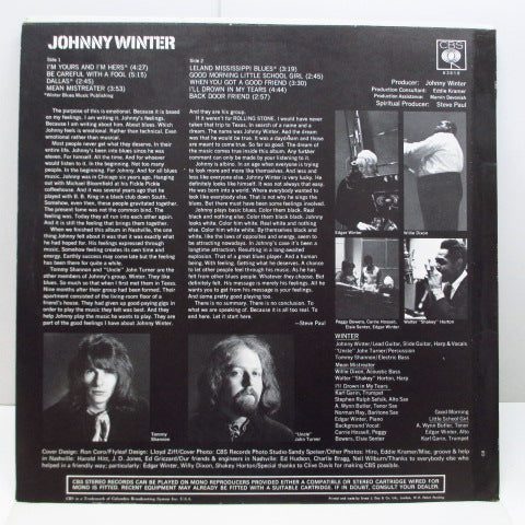 JOHNNY WINTER (ジョニー・ウィンター)- Johnny Winter (UK Orig.Stereo LP)