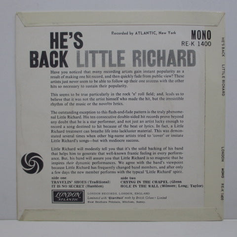 LITTLE RICHARD (リトル・リチャード) - He's Back  (UK Orig.EP)