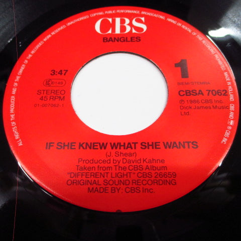 BANGLES, THE (バングルス)  - If She Knew What She Wants (Dutch オリジナル 7")