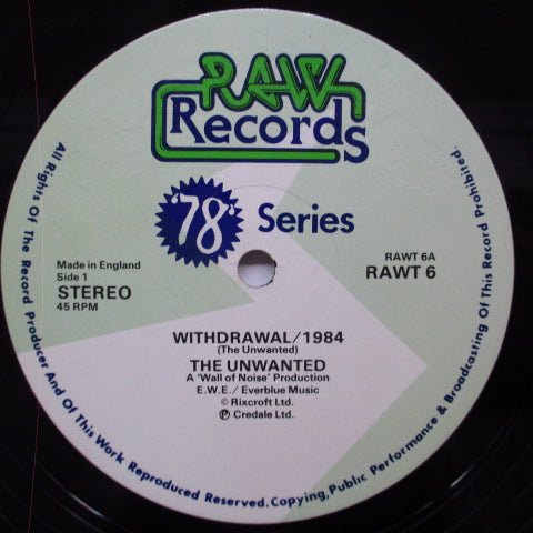 UNWANTED, THE - Withdrawl (UK Orig.12")