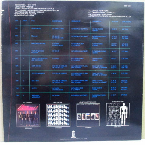 ULTRAVOX-Three Into One (UK 80's Reissue LP / Color Lbl.)